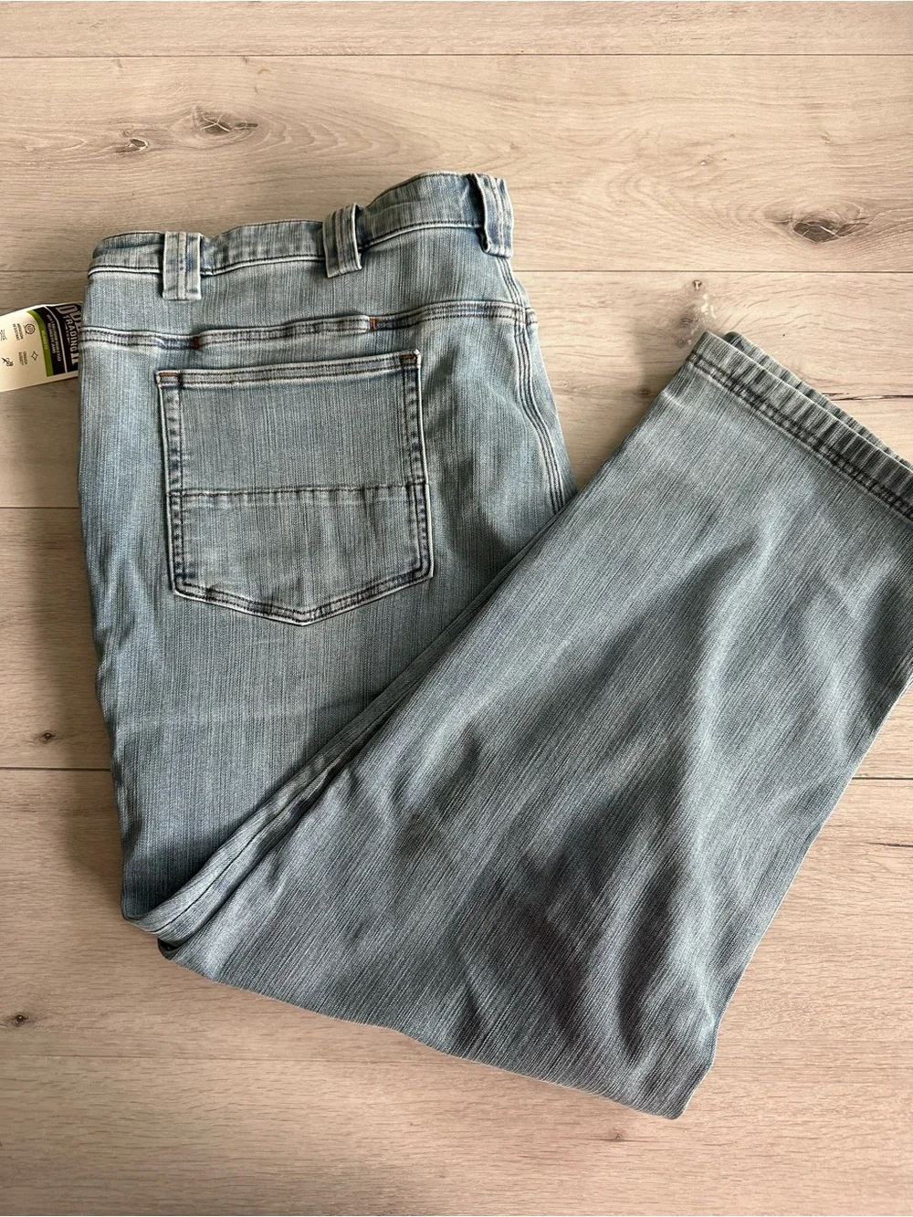 Duluth Ballroom Double Flex Relaxed Fit Jeans Light Wash Denim 46x30 NWT IN PKG